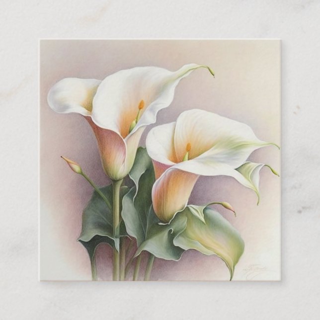Carte De Visite Carré Aquarelle calla (Devant)