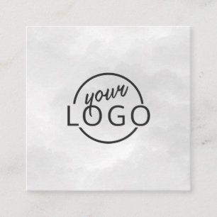 Carte De Visite Carré Aquarelle gris clair logo personnalisé professionn