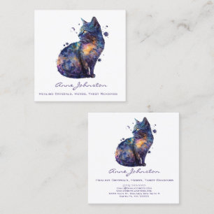 Carte de visite Carré Aquarelle Kitty