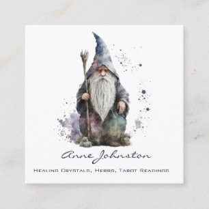 Carte De Visite Carré Aquarelle Magick Gnome