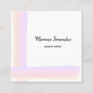 Carte De Visite Carré Aquarelle Peinte pinceau Artiste maquillage