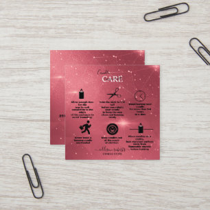 Carte De Visite Carré Aquarelle rose rose moderne Carré d'entretien des