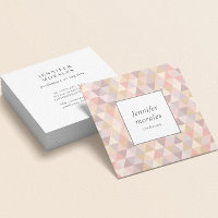 Aquarelle Triangle Mauve Gris rose crème Jaune