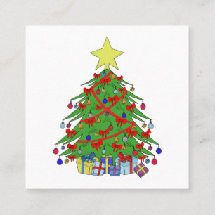 Carte De Visite Carré Arbre de Noël