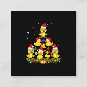 Carte De Visite Carré Arbre de Noël à canard