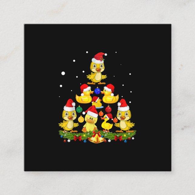 Carte De Visite Carré Arbre de Noël à canard (Devant)