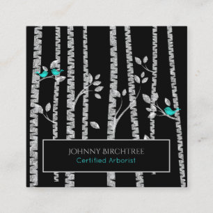 Carte De Visite Carré *~* Arbre Docteur Oiseaux Bleus Arboristes Birches