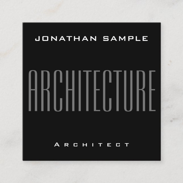 Carte De Visite Carré Architecture d'affaires professionnelle moderne et (Devant)