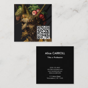 Carte De Visite Carré Arcimboldo - Quatre saisons en une tête - Code QR