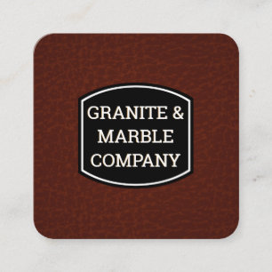Carte De Visite Carré Arrière - plan de texture en cuir