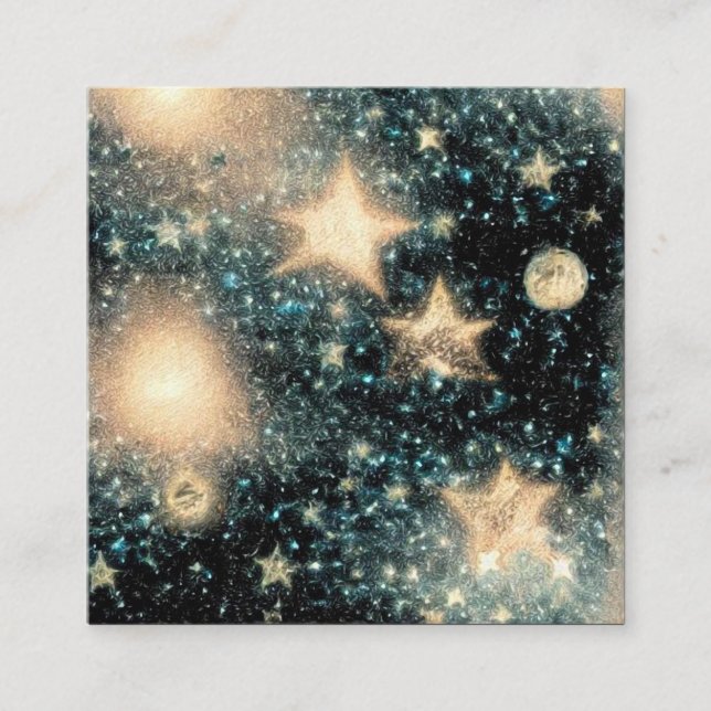 Carte De Visite Carré Arrière - plan Starry Grunge (Devant)