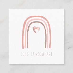 Carte De Visite Carré Art arc-en-ciel de Boho