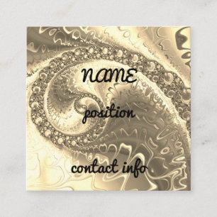 Carte De Visite Carré Art fractal Or