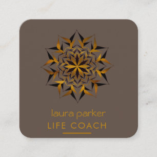 Carte De Visite Carré Art tribal boho Mandala Thérapie de massage yoga