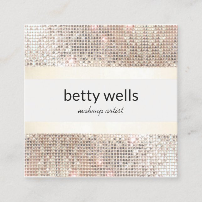 Carte De Visite Carré Artiste de maquillage trié sur série d'argent fill (Devant)