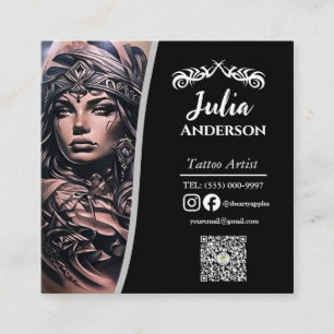 Carte De Visite Carré Artiste de tatouage moderne Après-vente