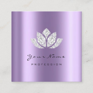 Carte De Visite Carré Artiste maquillage Lotus Mandala Diamond Purple Cr
