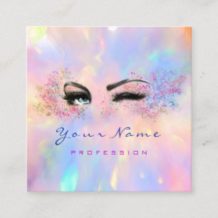 Carte De Visite Carré Artiste maquillage professionnel Eyelash Holograph