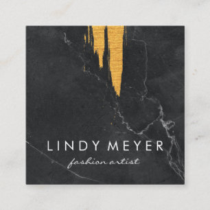 Carte De Visite Carré Artistic Faux Gold brossé Ardoise