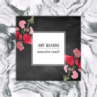 Artistic Watercolor Flowers Chalkboard Arrière - p