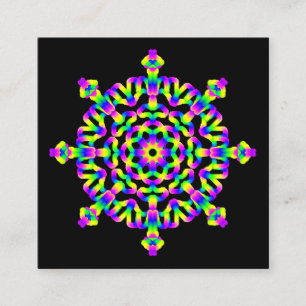 Carte De Visite Carré Arts curatifs de mandala puissant au néon de *~*