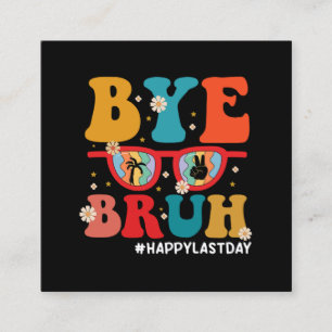 Carte De Visite Carré Au revoir prof Frère Joyeux Dernier Jour d'École É