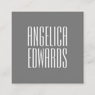 Carte De Visite Carré Audacieux à la mode simple gris moderne