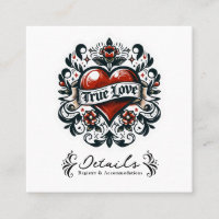 Autocollant de tatouage coeur d'amour vrai détails