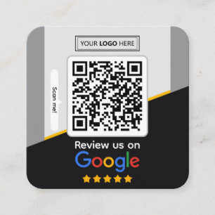 Carte De Visite Carré Avis Google   Code QR de lien de révision d'entrep