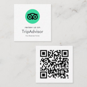 Carte De Visite Carré Avis Tripadvisor   Business Review QR Code