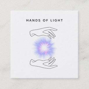 Carte De Visite Carré *~* Bal Energy Hands  Lumières Reiki Heure