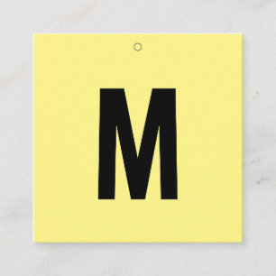 Carte De Visite Carré Balise d'affichage de taille de vêtement jaune sim
