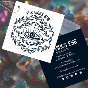 Carte De Visite Carré Balise de hang sur mesure Boho Roses des yeux myst