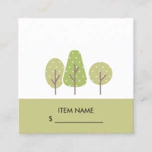 CARTE DE VISITE CARRÉ BALISE DE PRIX PAYSAGE PASTEL GREEN TREE TRIO PAYS