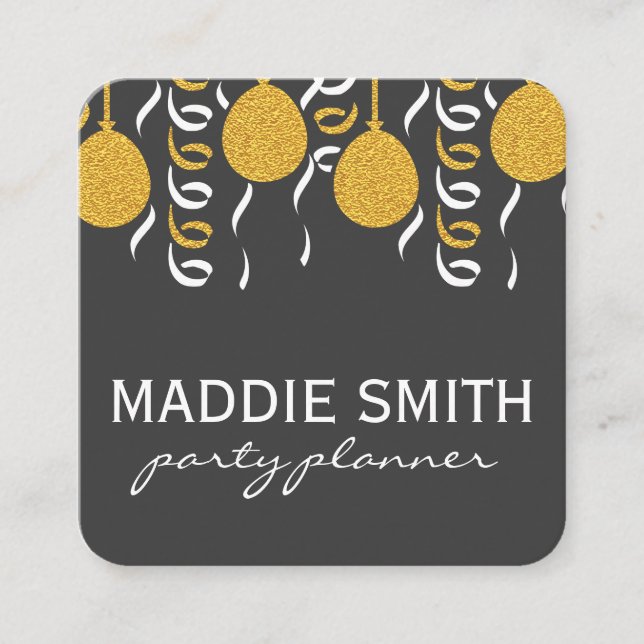 Carte De Visite Carré Ballons de fête (Devant)