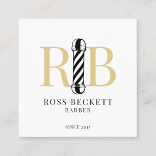 Carte De Visite Carré Barber Poteau Barber Coiffeuse Stylo
