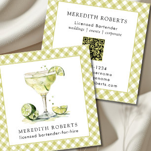 Carte De Visite Carré Bartender for Hire Margarita Cocktail