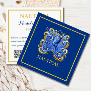 Carte De Visite Carré Bateau nautique Octopus Marine personnelle