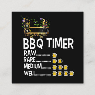 Carte De Visite Carré BBQ Barbecue Barbecue Funny Grill Grilling Cadea