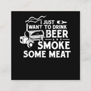 Carte De Visite Carré BBQ Fumer Pitmaster Boire cadeau Bière Fumée Viand