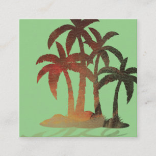 Carte De Visite Carré Beach Palm Trees