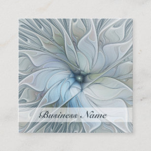 Carte De Visite Carré Beauté Élégante Art Abstrait Moderne Fleur Fractal