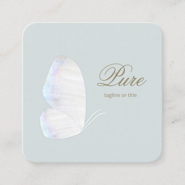 Carte De Visite Carré Beauté et bien-être des papillons blancs (Devant)