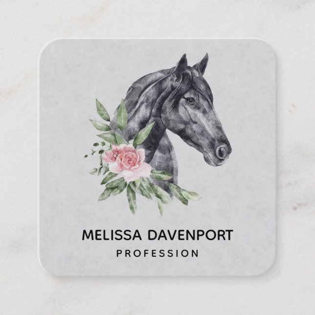Carte De Visite Carré Beautiful Horse Head (Devant)