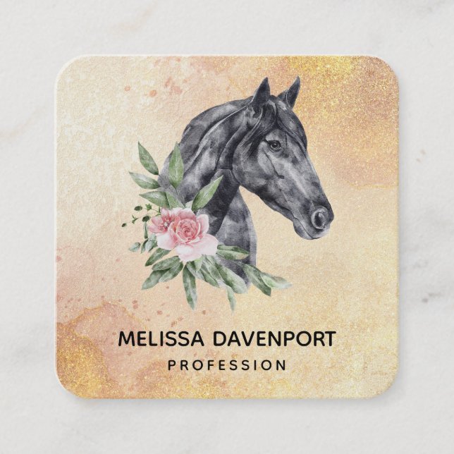 Carte De Visite Carré Beautiful Horse Head (Devant)
