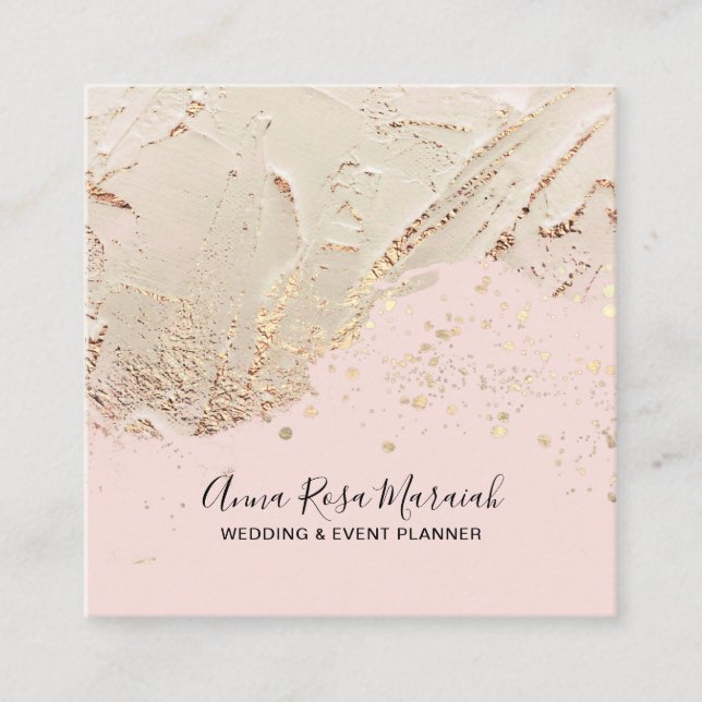 Carte De Visite Carré *~* Beauty Gold Parties scintillant Mariage Élégan (Devant)