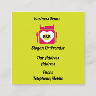 Carte De Visite Carré Bed And Breakfast Cadeaux Et Promotion Café Mug N