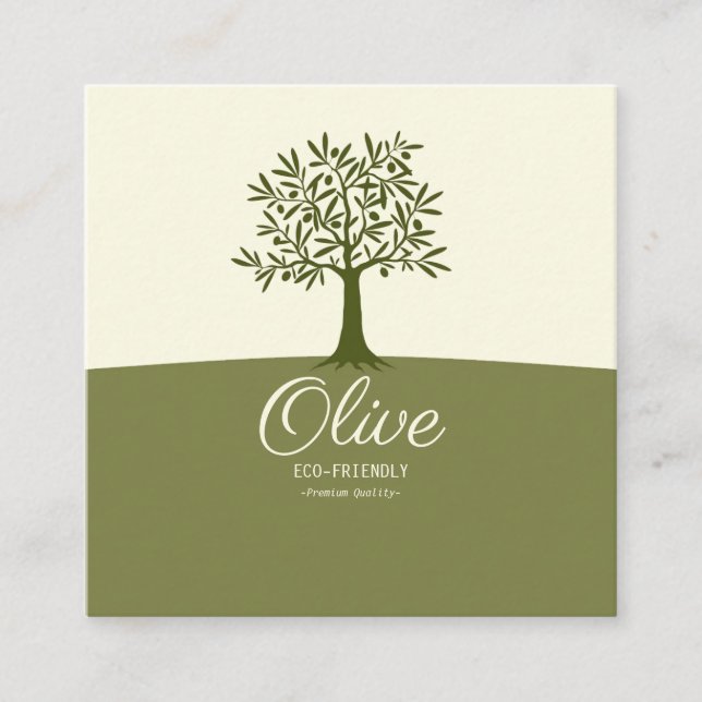 Carte De Visite Carré Bel olivier avec le fruit (Devant)