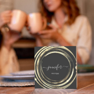 Carte De Visite Carré Belle Boutique Couch Gold Grey Blanc QR Code Logo