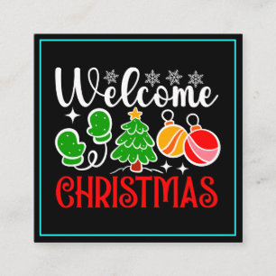 Carte De Visite Carré Bienvenue Noël
